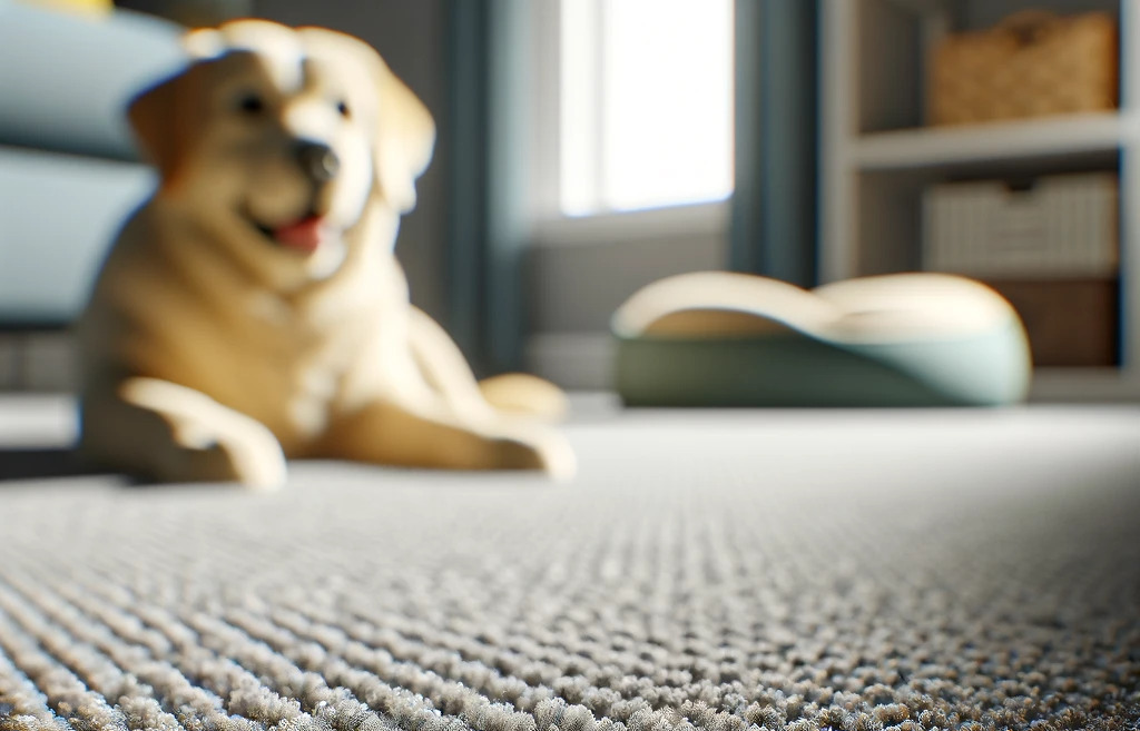 Dog Resting on Clean Carpet